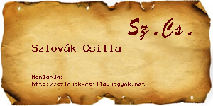 Szlovák Csilla névjegykártya